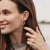 925 Sterling Silver 18K Gold-Plated Italian Half C Hoop Earrings for Women Teen