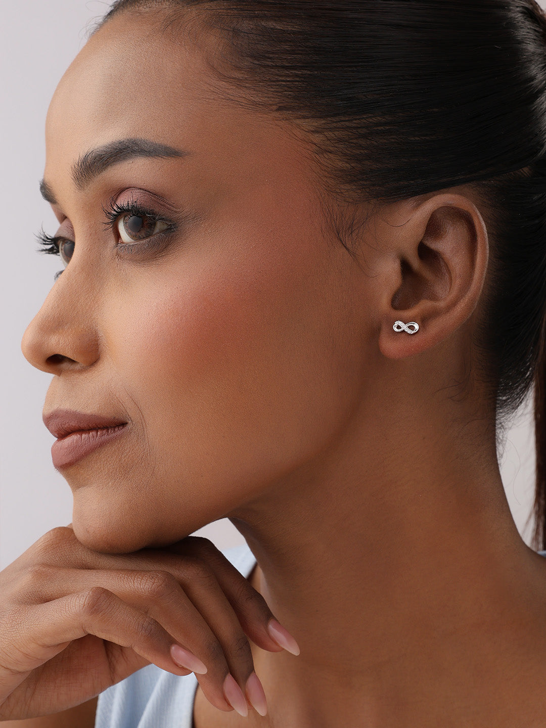 Dual Tone Stud Earrings