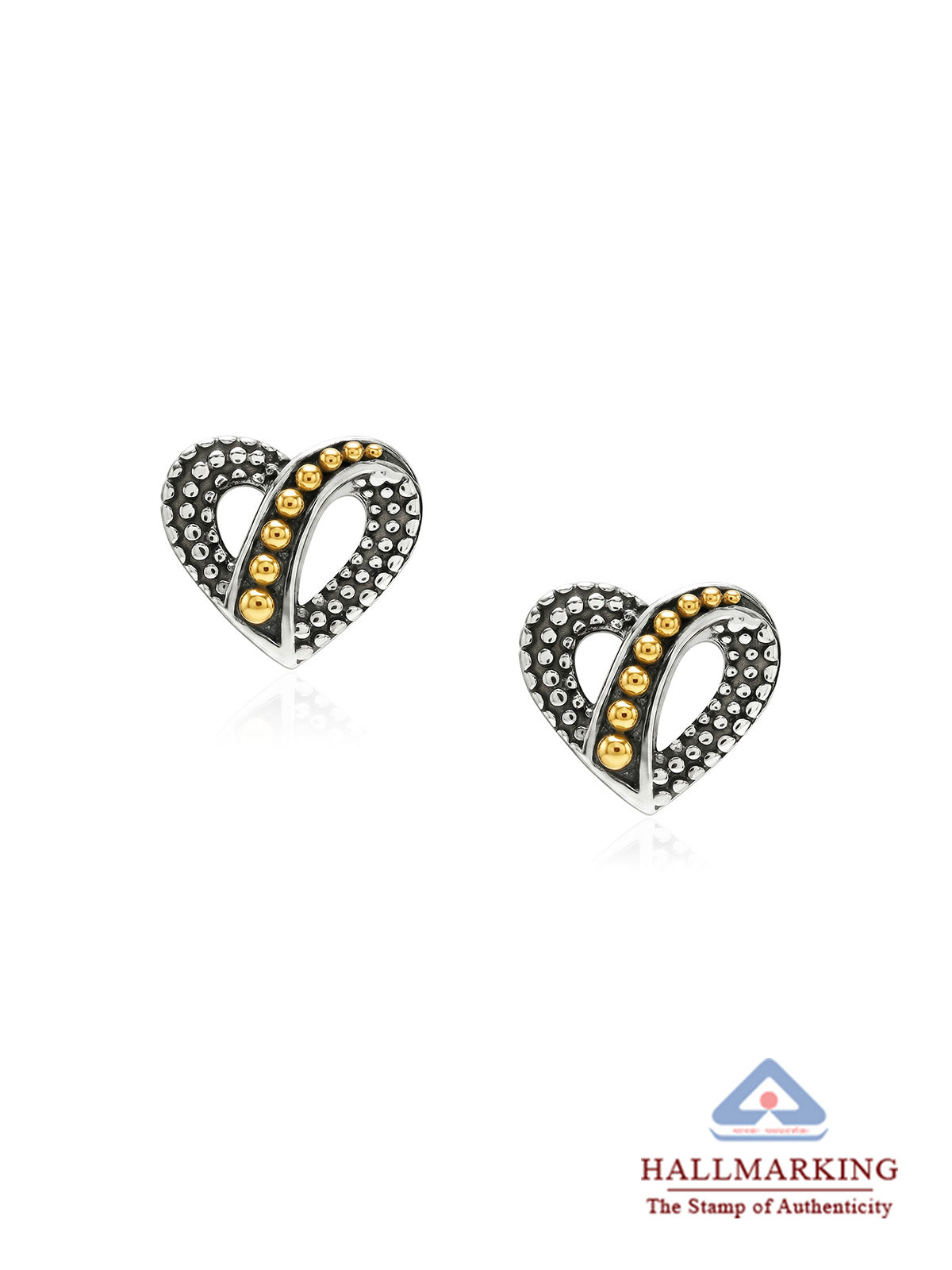 Dual Tone Stud Earrings