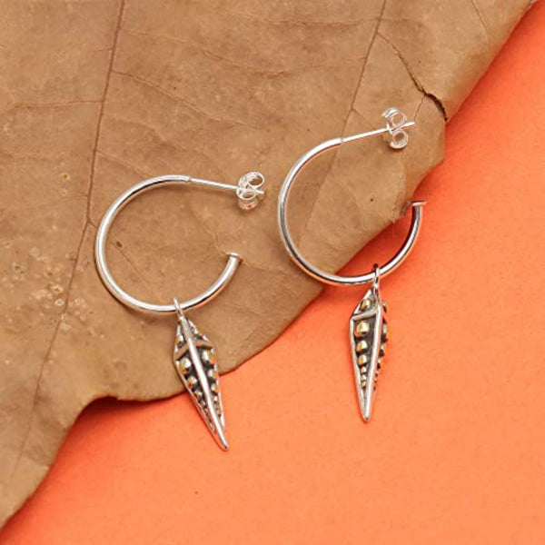 925 Sterling Silver Drop Pyramid Hoop Stud Earrings for Women Teen