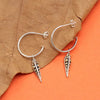 925 Sterling Silver Drop Pyramid Hoop Stud Earrings for Women Teen