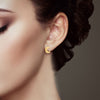925 Sterling Silver 18K Gold-Plated Wavy C Shape Hoop Earrings for Women Teen