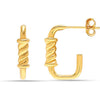 925 Sterling Silver 18K Gold-Plated C Shape Ovate Huggies Hoop Earrings for Women Teen