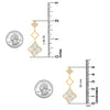 925 Sterling Silver 14K Gold-Plated Mother of Pearl CZ Three Clover Flower Drop Dangle Earrings for Women Teen