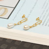 925 Sterling Silver Oval Pearl Drop Earrings for Women
