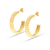 925 Sterling Silver 14K Gold-Plated Charlotte Hoop Earrings for Women Teen