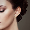 925 Sterling Silver 18K Gold-Plated CZ Split Huggie Hoop Earrings for Women Teen