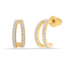 925 Sterling Silver 18K Gold-Plated CZ Split Huggie Hoop Earrings for Women Teen