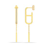 925 Sterling Silver Diamond 18 Karat Rose Gold Drop Earrings for Girls and Women