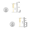 925 Sterling Silver Diamond 18 Karat Rose Gold Drop Earrings for Girls and Women