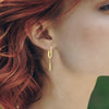 925 Sterling Silver Diamond 18 Karat Rose Gold Drop Earrings for Girls and Women