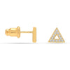 925 Sterling Silver Cubic Zirconia Delta Stud Earrings for Men