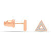 925 Sterling Silver Cubic Zirconia Delta Stud Earrings for Men