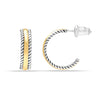925 Sterling Silver 18K Gold-Plated Two-Tone Cable Collectibles Hoop Earrings for Women Teen