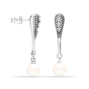 Dual Tone Drop Earrings