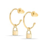 925 Sterling Silver Hoops Earring 18K Gold Plated Dangle Hoop Earrings for Women Hypoallergenic Lock Hoops Earring for Teen Girls