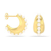 925 Sterling Silver 18K Gold Plated Hypoallergenic Pearl Hoop Earrings for Women Teens Girls