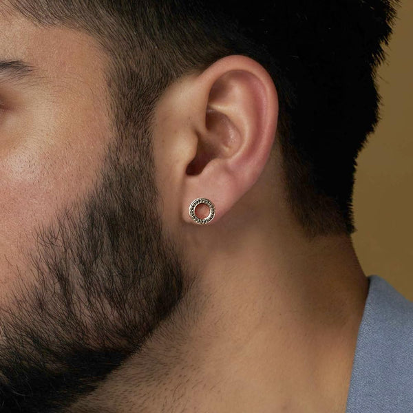 Hoop Earrings For Mens Silver Ear Studs For Men Silver Ear Ring