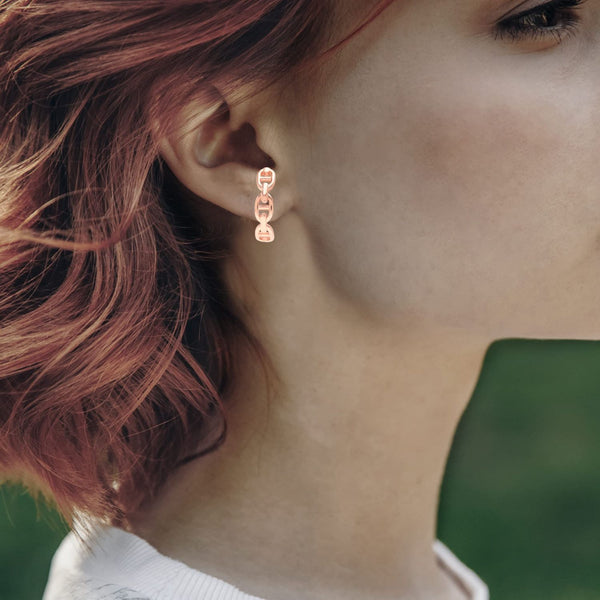 925 Sterling Silver Hoop Earring for Women Rose Gold Plated Half Round Hypoallergenic Earrings Hoops for Womens, Teen Girls