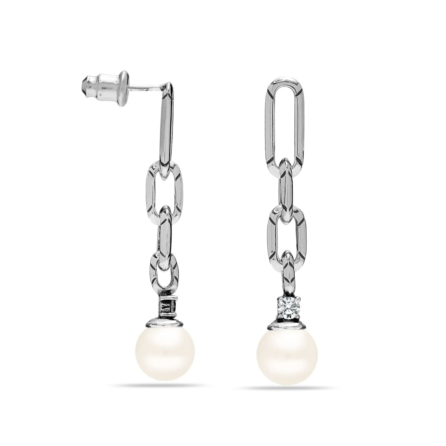 Dual Tone Dangle Earrings