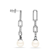 Dual Tone Dangle Earrings
