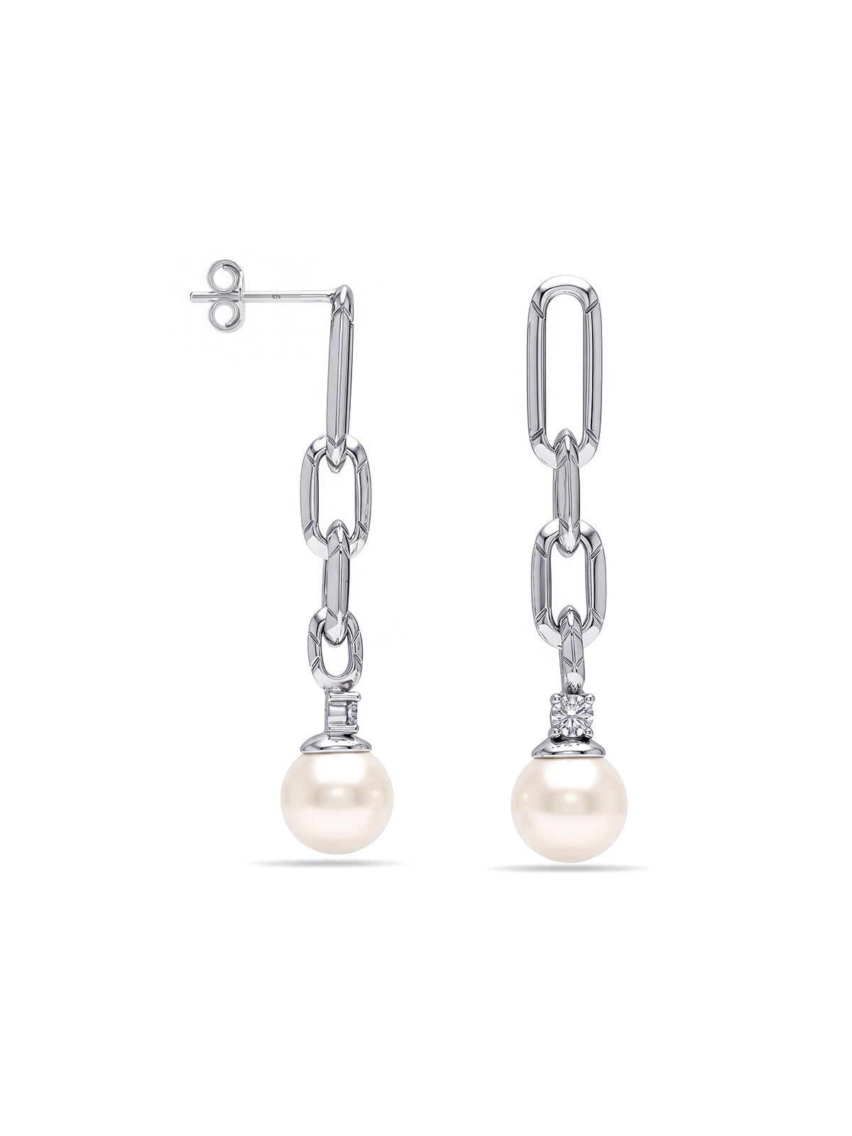 Pearl Link Drop Earrings