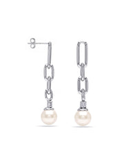 Pearl Link Drop Earrings