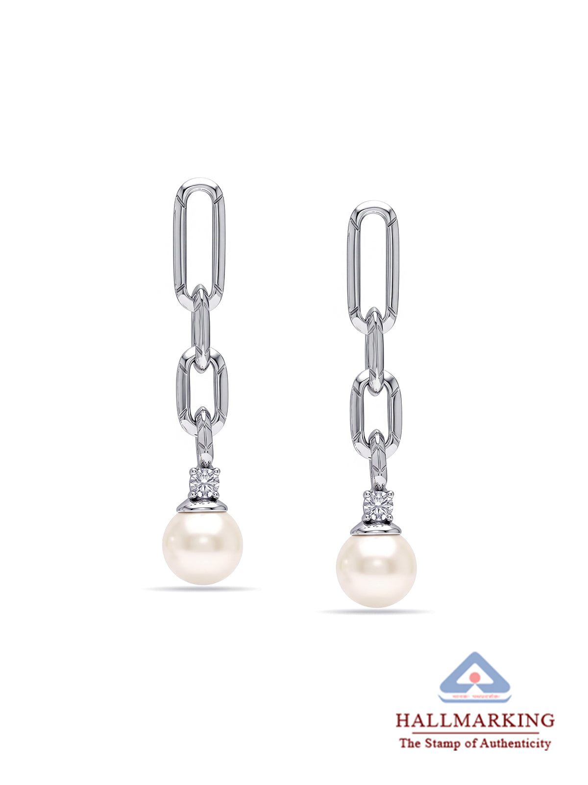 Pearl Link Drop Earrings