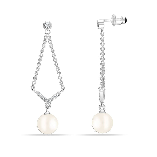 925 Sterling Silver Pearl Earrings for Women Hypoallergenic Drop Earring for Women