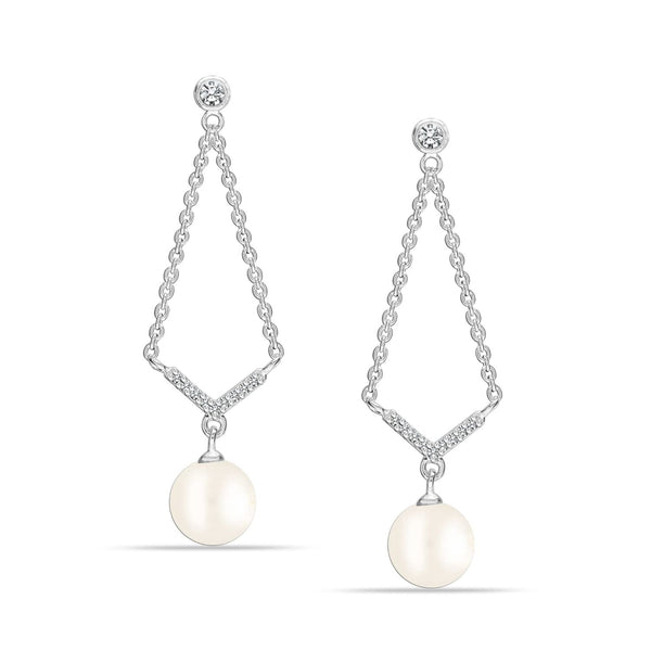 925 Sterling Silver Pearl Earrings for Women Hypoallergenic Drop Earring for Women