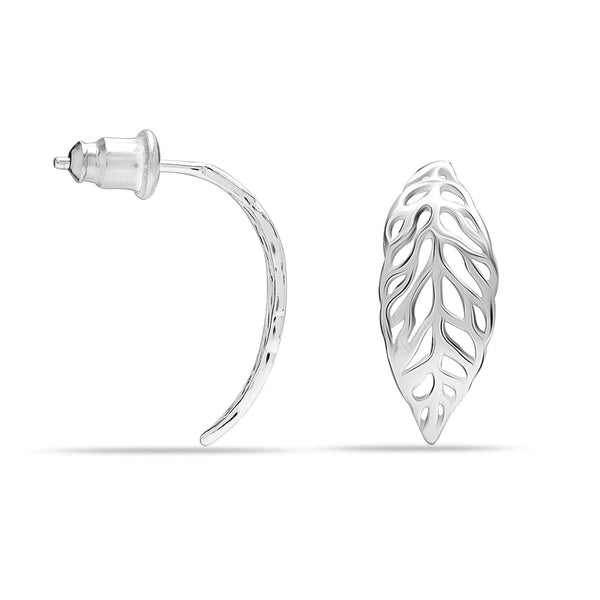 925 Sterling Silver Leaf Stud Earrings for Women and Girls