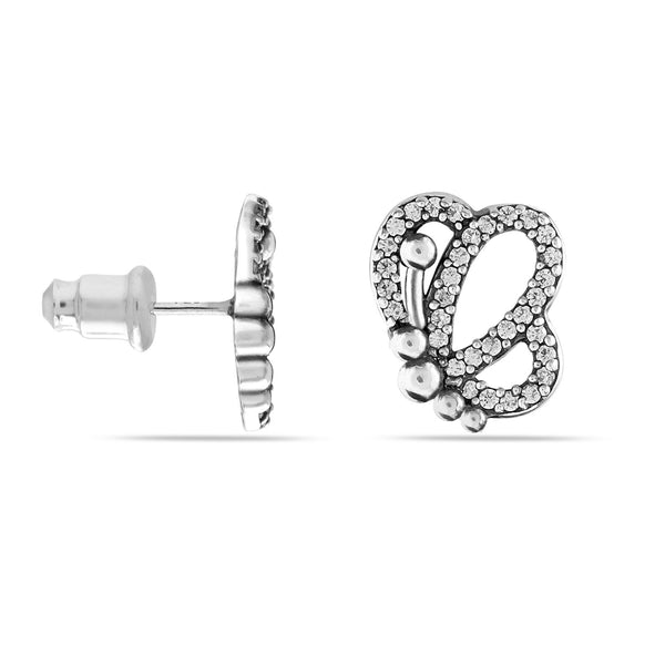 925 Sterling Silver Cubic Zirconia Small Designer Stud Earrings for Women and Girls