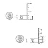 925 Sterling Silver Cubic Zirconia Small Designer Stud Earrings for Women and Girls