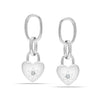 925 Sterling Silver Heart Shape CZ Star Small Links Drop Dangle Stud Earrings for Women Teen