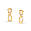 925 Sterling Silver 14K Gold Plated CZ X Hoop Criss-Cross Stud Earrings for Women