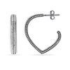 925 Sterling Silver Antique CZ Love Heart Shape C Hoop Earrings for Women Teen