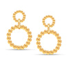 925 Sterling Silver 14K Gold Plated Two Beaded Round Stud Small Drop Dangle Earrings For Women and Girls