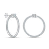 925 Steling Silver Open Circle Shape Drop Studs with Cubic Zirconia Earrings for Women