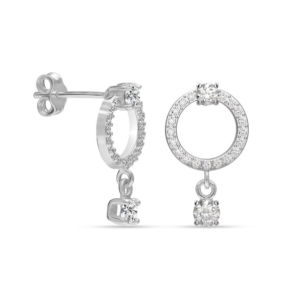 925 Sterling Silver Cubic Zirconia Drop Dangle Stud Earrings for Women