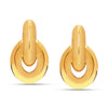 925 Sterling Silver 14K Gold Plated Retro Interlinked Small Stud Earrings for Women