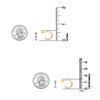 925 Sterling Silver 14K Gold Plated Two-Tone C Shape Hoop Earrings for Women Teen