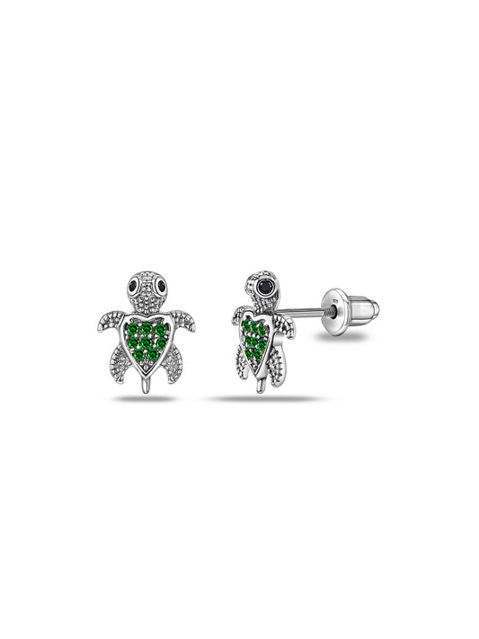 Black Sea Turtle Studs for Kids