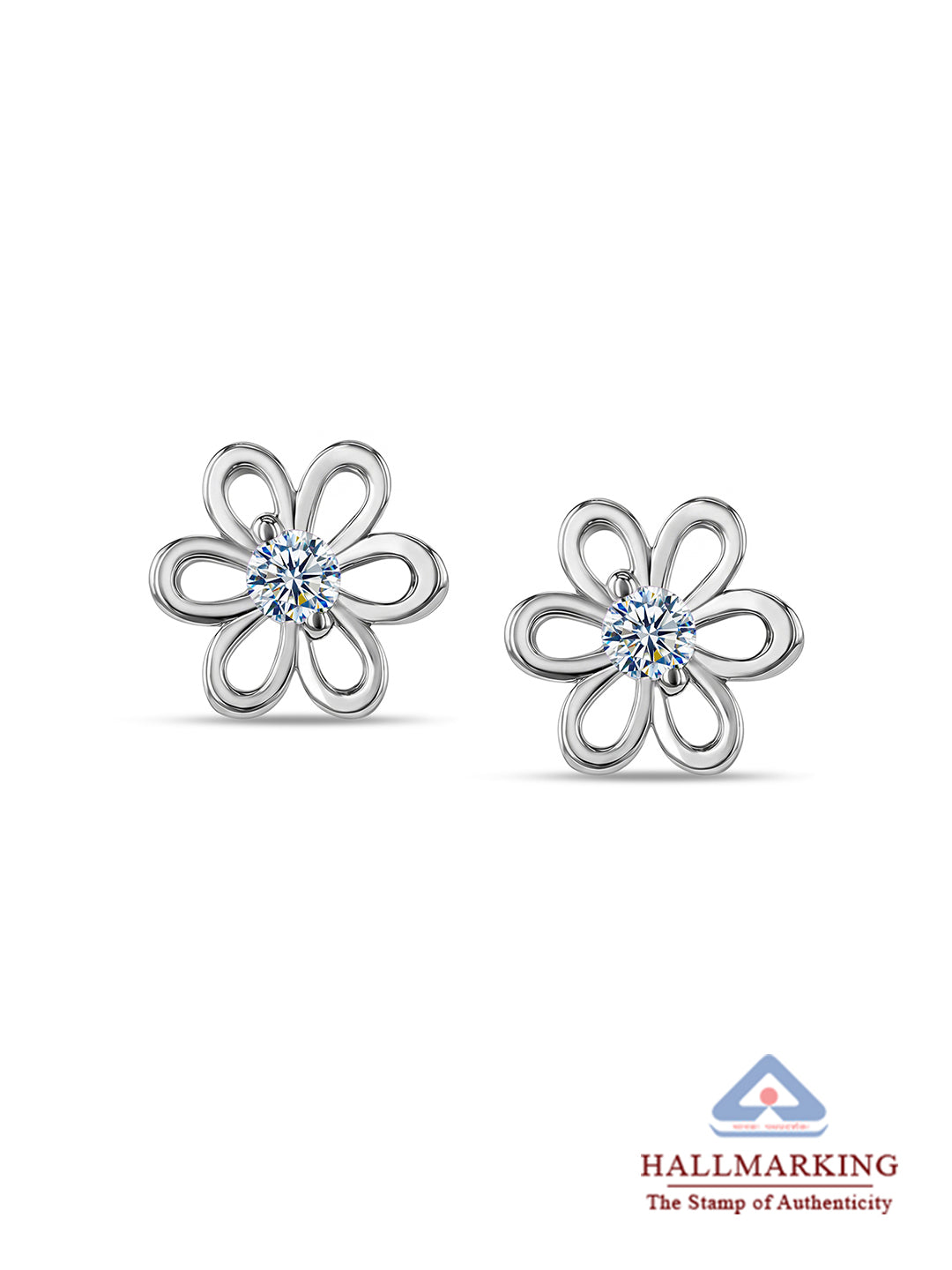 Rhodium Kids Stud Earrings For Kids