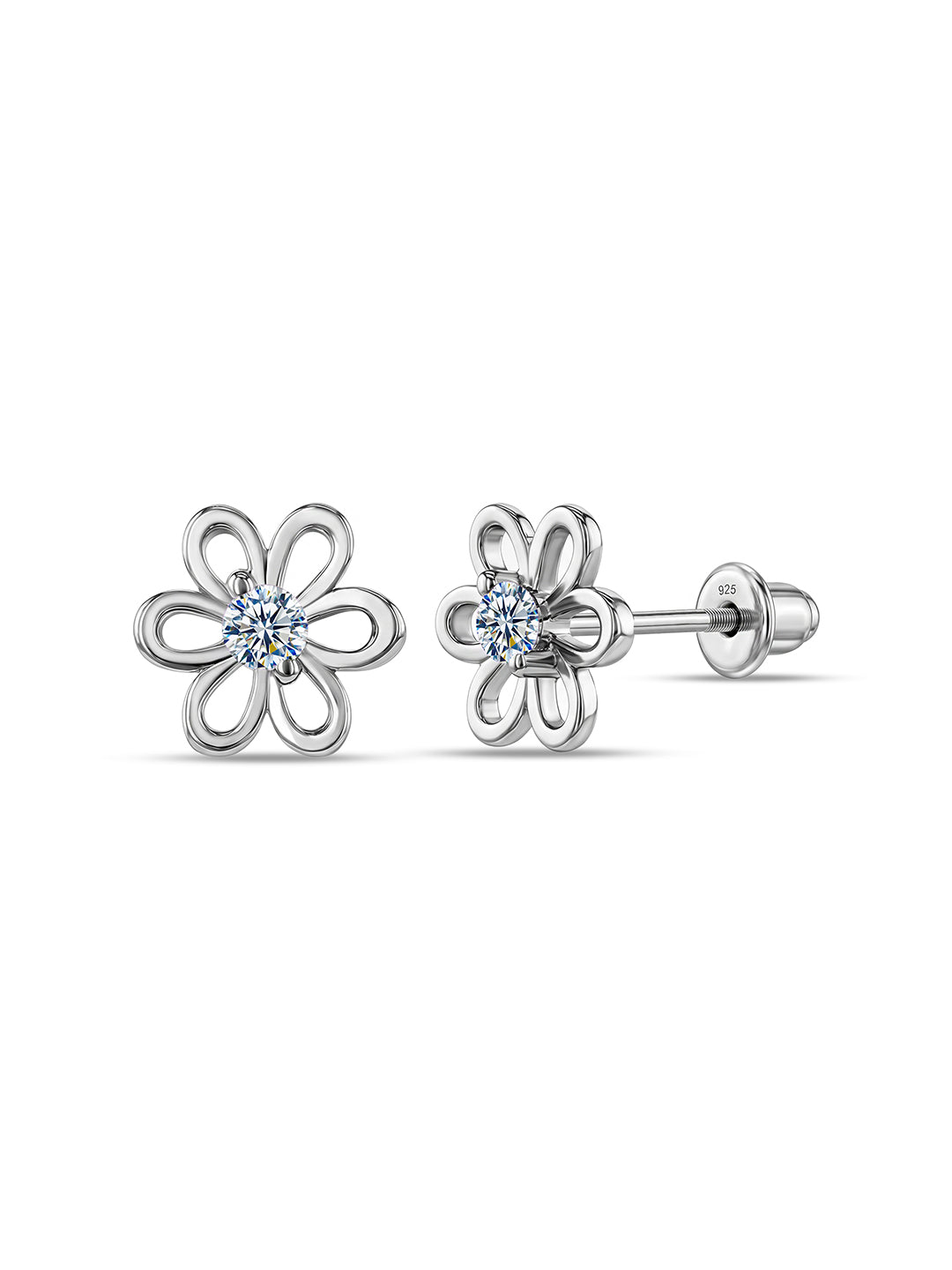 Rhodium Kids Stud Earrings For Kids