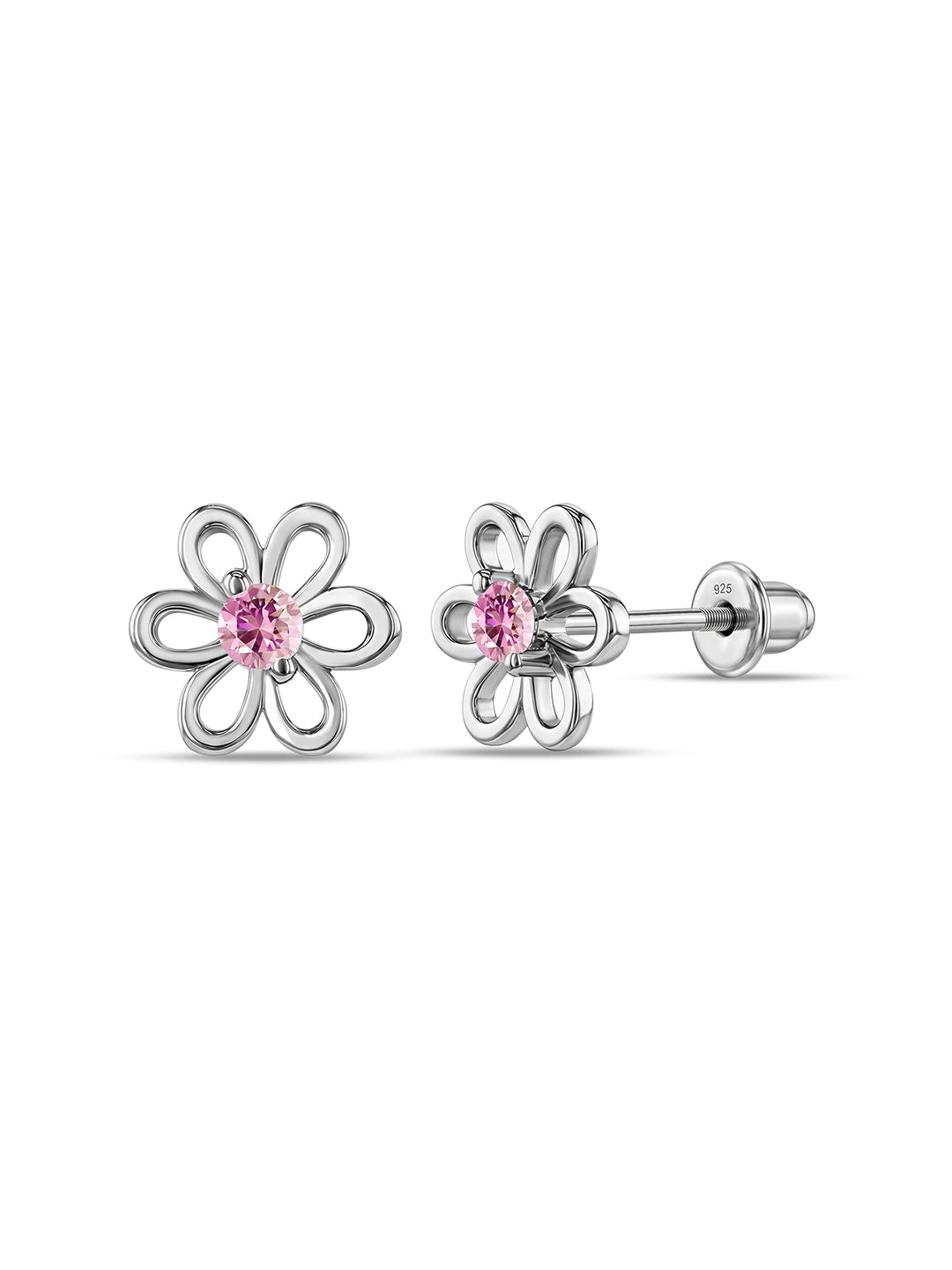 Classic Rhodium Kids Earrings