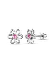 Classic Rhodium Kids Earrings