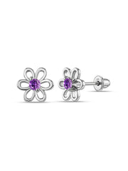 Tiny Charm Rhodium Earrings