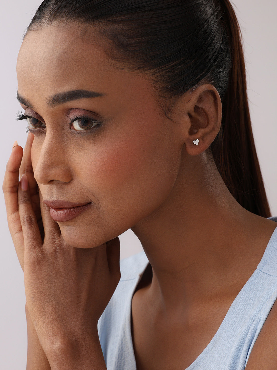 Kids Rhodium Stud Earrings