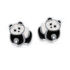 925 Sterling Silver Cute Panda Stud Earrings For Kids