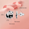 925 Sterling Silver Cute Panda Stud Earrings For Kids